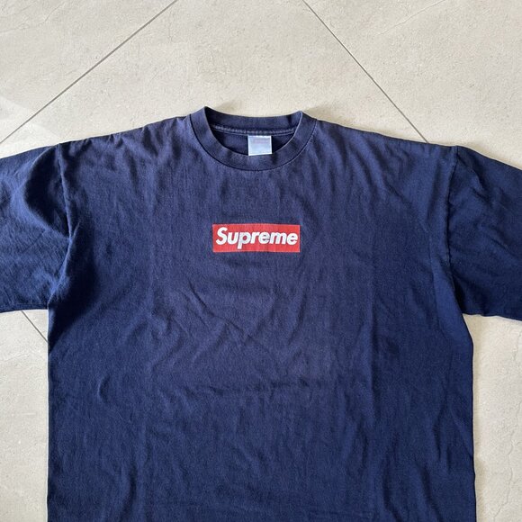 Vintage Supreme 1999 Box Logo T-Shirt Navy/Red size XL - Picture 7 of 8